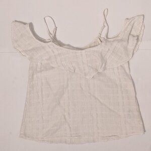 Old Navy - Off-White Ruffle Off-the-Shoulder Tank Top - Size XS